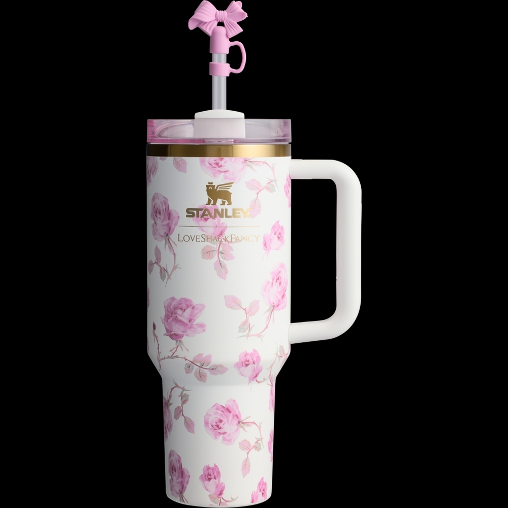 The Stanley x LoveShackFancy Ribbon Rosa 40 oz. Quencher - NEW in Sealed Package - Picture 2 of 6